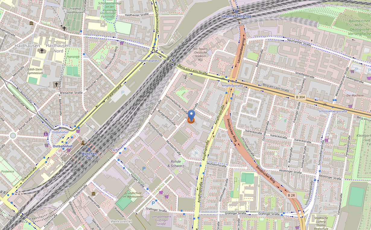 Karte: Standort Livestream Studio, Trausnitzstraße 8